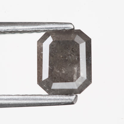 0.91 Carat 5.9 MM Fancy Gray Emerald Cut Salt and Pepper Diamond - Blackdiamond