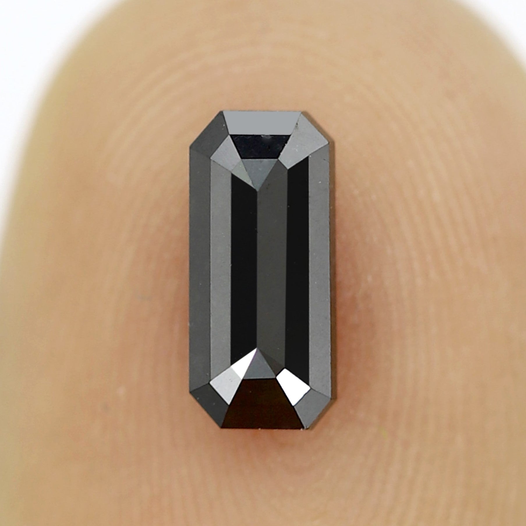 0.89 Carat Elongated Emerald Cut Ethically Sourced Black Natural Diamond Ideal For Design Solitaire Pendant - Blackdiamond