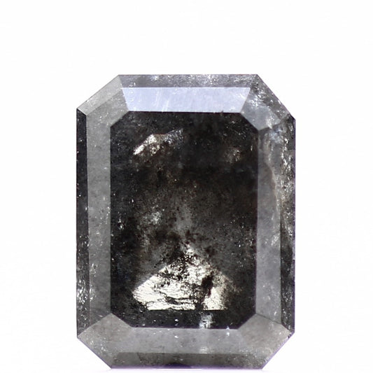 1.32 Carat 7.90 MM Fancy Gray Emerald Salt and Pepper Diamond - Blackdiamond