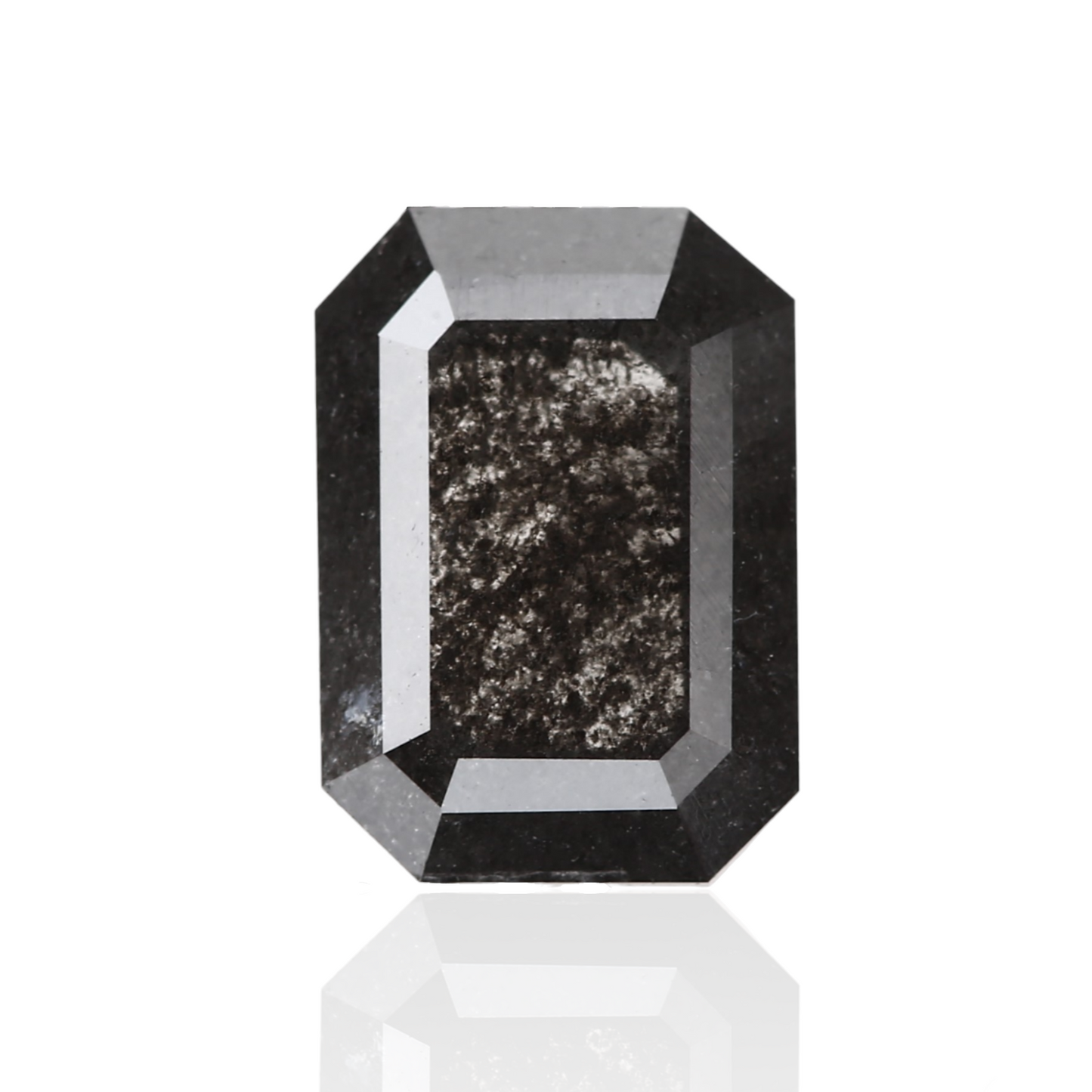 0.88 Carat 7.08 X 5.00 X 2.50 MM Natural Emerald Fancy Black Salt and Pepper Loose Diamond - Blackdiamond