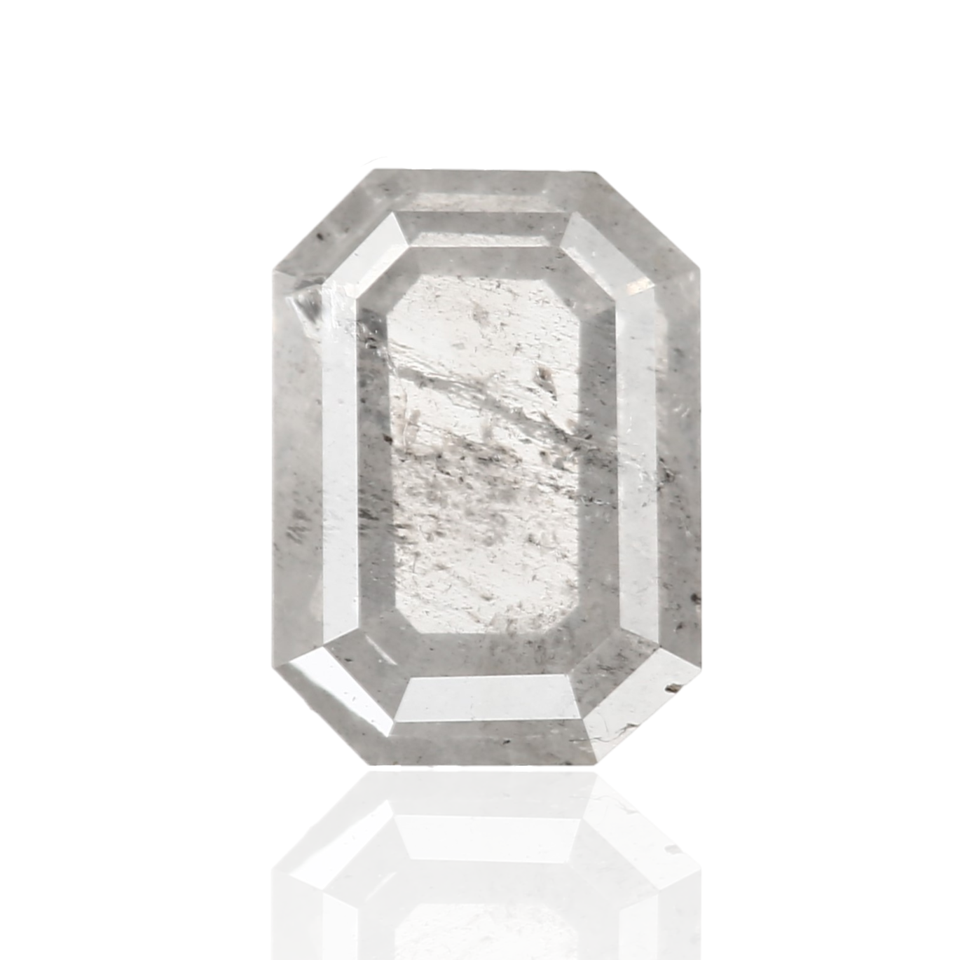 0.85 Carat 6.55 X 4.69 X 2.50 MM Emerald Fancy Icy Gray Salt and Pepper Diamond - Blackdiamond
