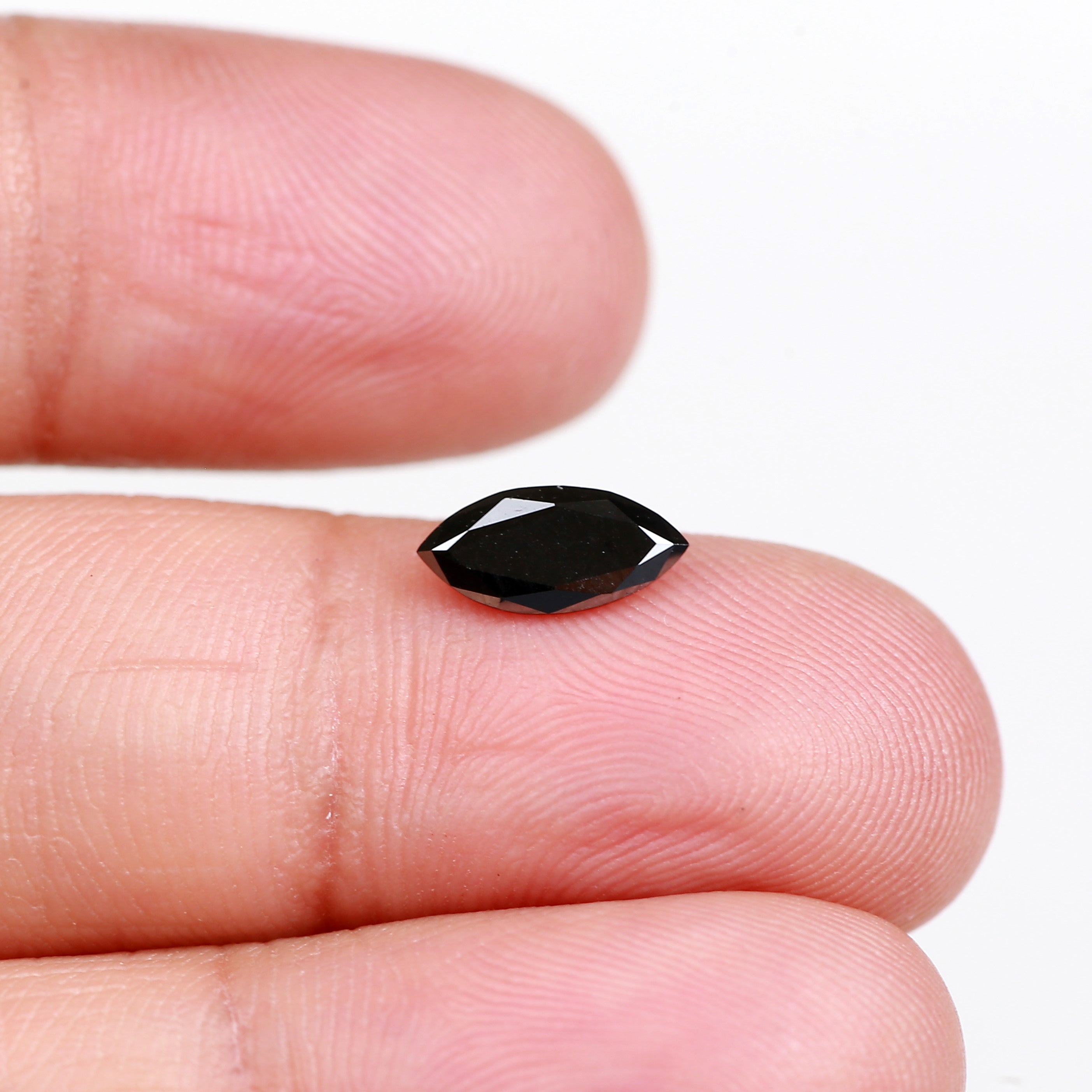 0.57 Carat Natural Marquise Cut Black Diamond For Engagement Ring
