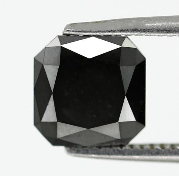 1.71 Carat Treated Black Natural Loose Asscher Cut Best Quality Diamond Perfect For Making Modern Design Diamond Ring - Blackdiamond