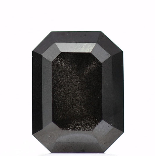 2.35 Carat Natural Emerald Fancy Black Salt and Pepper Diamond 8.56 MM