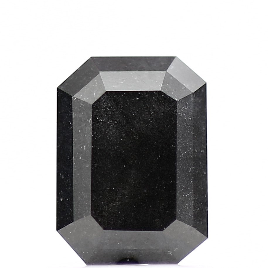 0.95 Carat 6.8 MM Natural Fancy Black Emerald Salt and Pepper Diamond - Blackdiamond