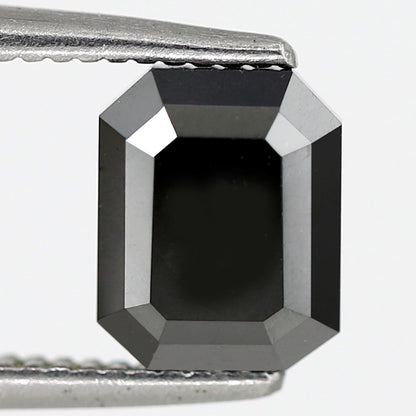 Black Diamond Emerald Cut Shape For Sale 1.67 Carat For Engagement Ring - Blackdiamond