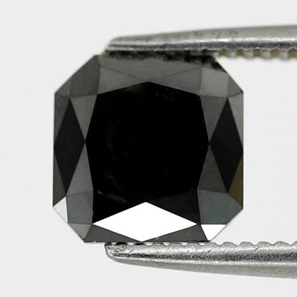 1.71 Carat Treated Black Natural Loose Asscher Cut Best Quality Diamond Perfect For Making Modern Design Diamond Ring - Blackdiamond