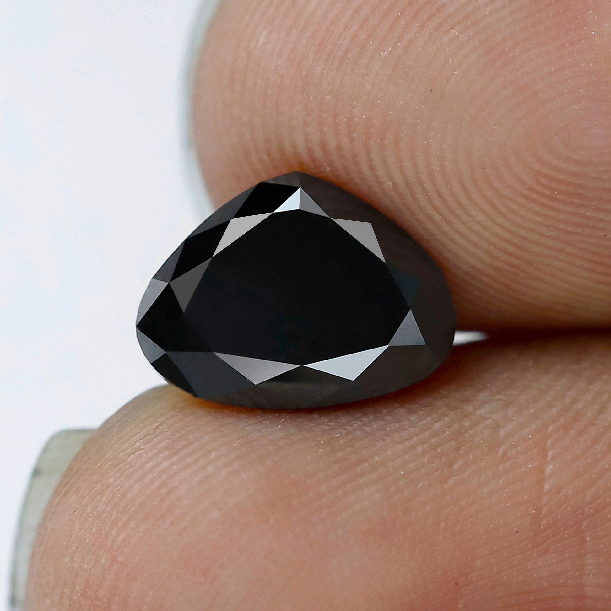 3.12 Carat 7 MM AAA Quality Natural Loose Diamond Pear Rose Cut Pear Shape Black Diamond Engagement Ring - Blackdiamond