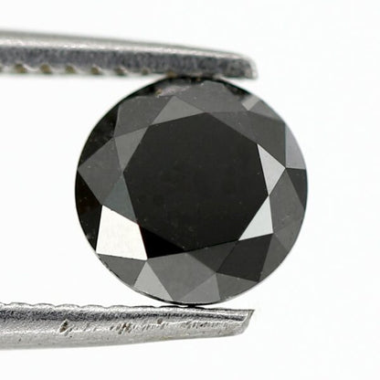 0.95 carat Round Brilliant Cut Fancy Natural Loose Black Diamond - Blackdiamond