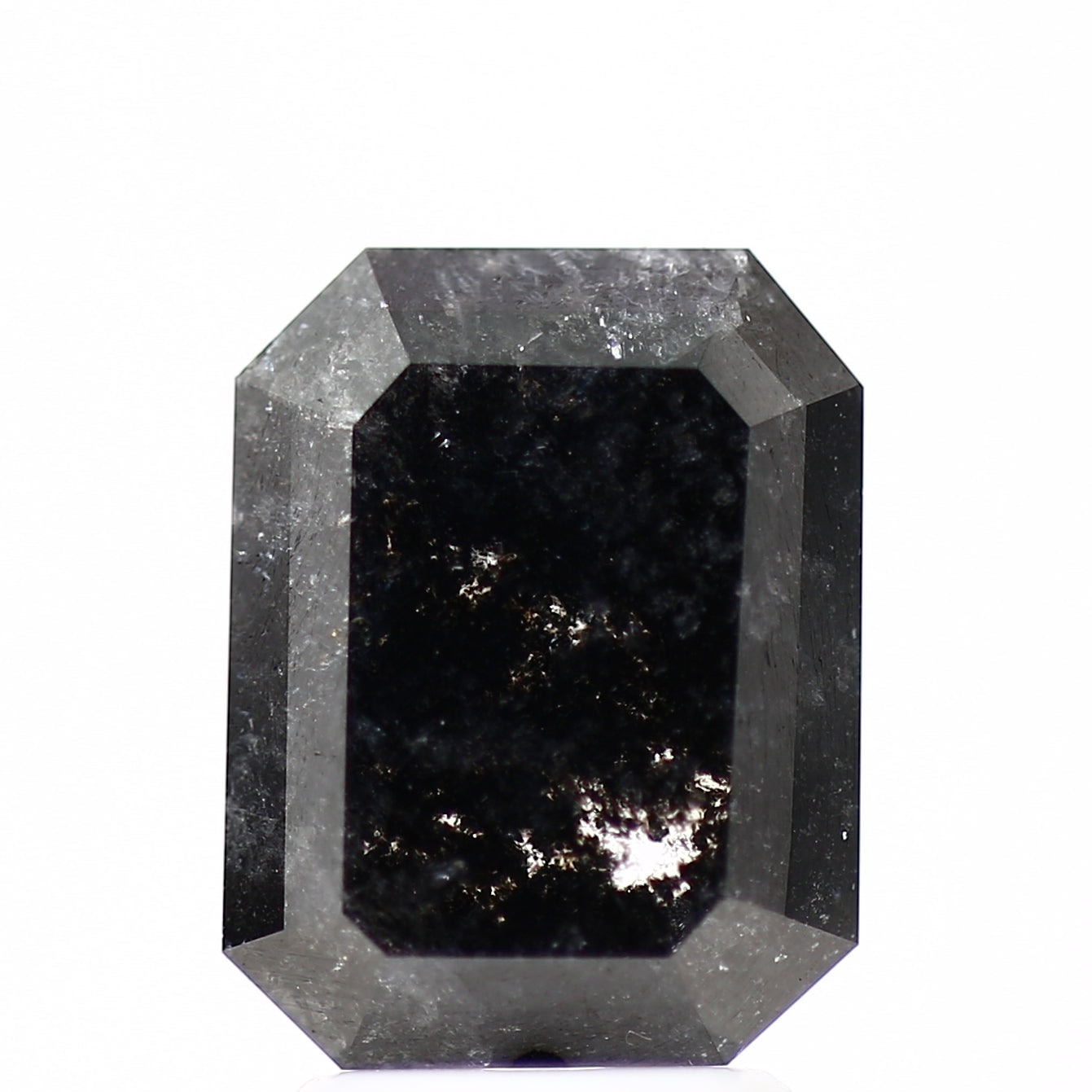 2.41 Carat 9.8 MM Natural Fancy Black Emerald Salt and Pepper Diamond - Blackdiamond