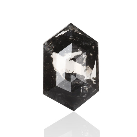 0.67 Carat 7.92 X 5.06 X 1.73 MM Natural Hexagon Fancy Black Salt and Pepper Diamond