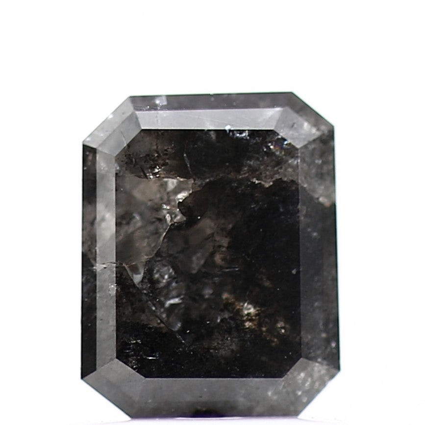 0.81 Carat 6.42 MM Natural Fancy Black Emerald Salt and Pepper Diamond - Blackdiamond