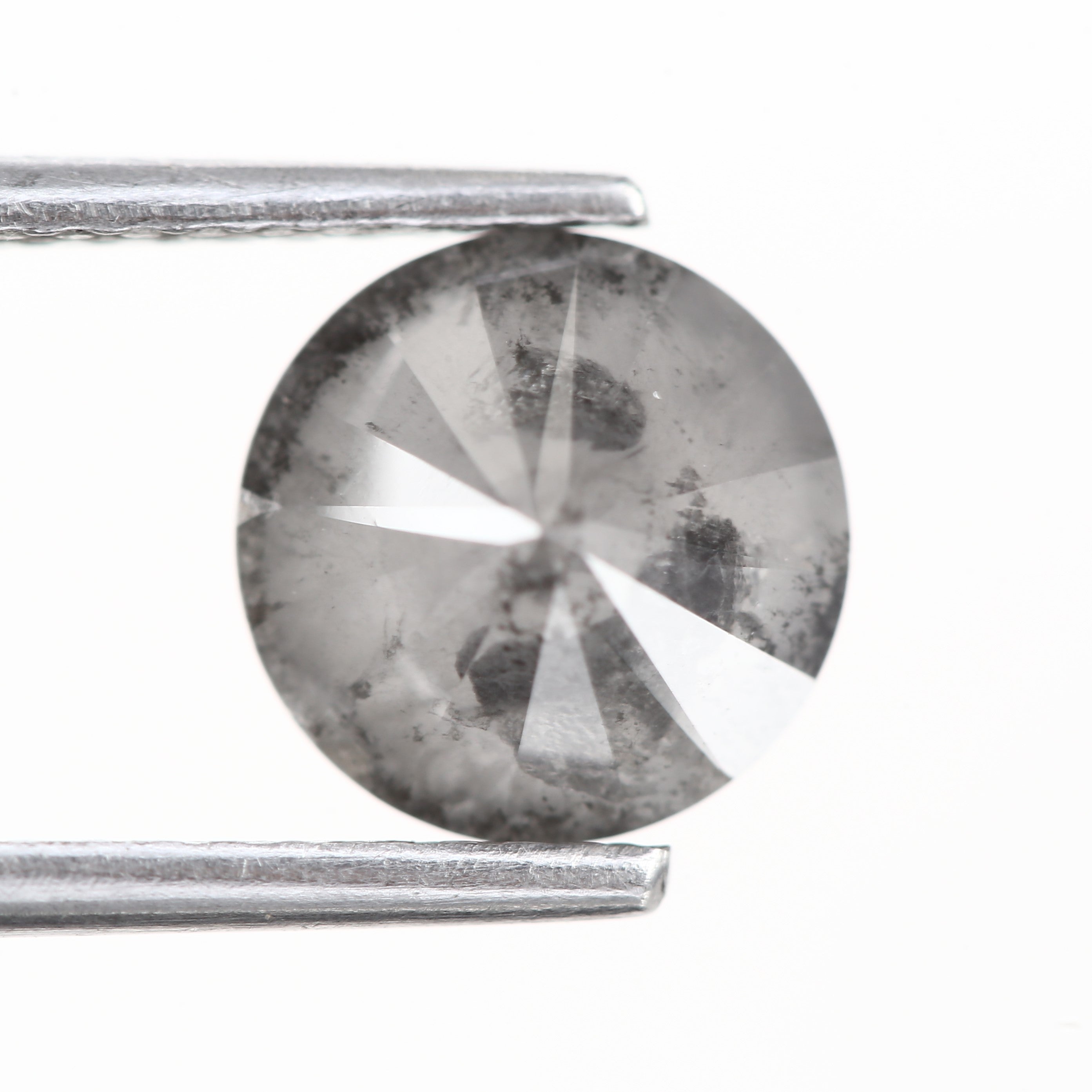 Stunning 1.95 Carat Fancy Gray Round Salt and Pepper Diamond 7.4 MM