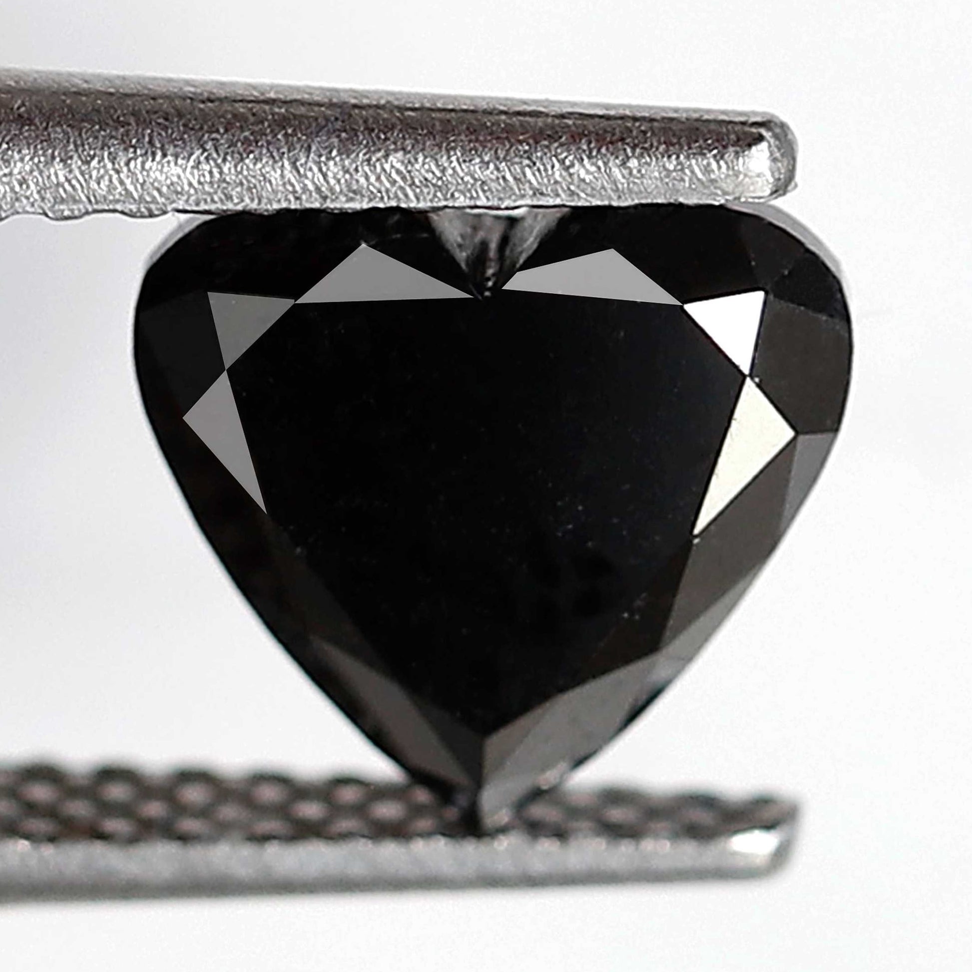 1.36 Carat 7 MM Perfect Heart Shape Rose Cut Faceted Treated Black AAA quality Loose Natural Diamond Perfect Custom Design Pendant Ring - Blackdiamond