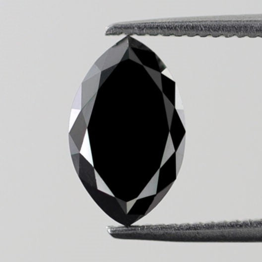 1.58 Carat Heated Black Diamond 9.7 x 6 x 3.4 MM Loose Natural Conflict Free Marquise Black Diamond Custom Design Engagement Ring