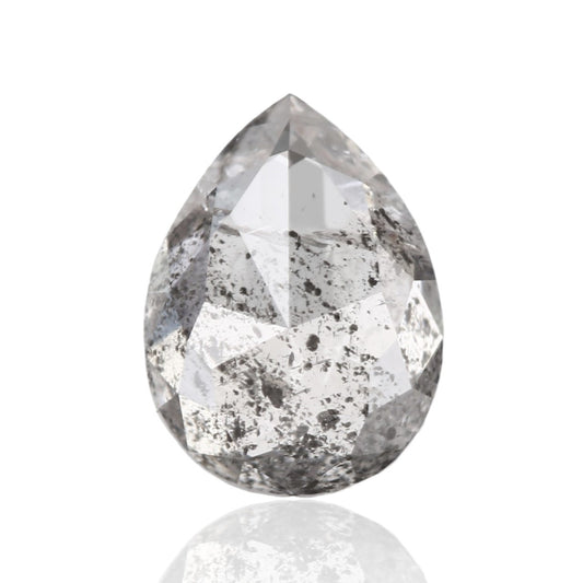 1.52 Carat 7.94 X 5.95 X 3.55 MM Natural Diamond Pear Fancy Gray Salt Pepper Diamond Design Custom Engagement Ring
