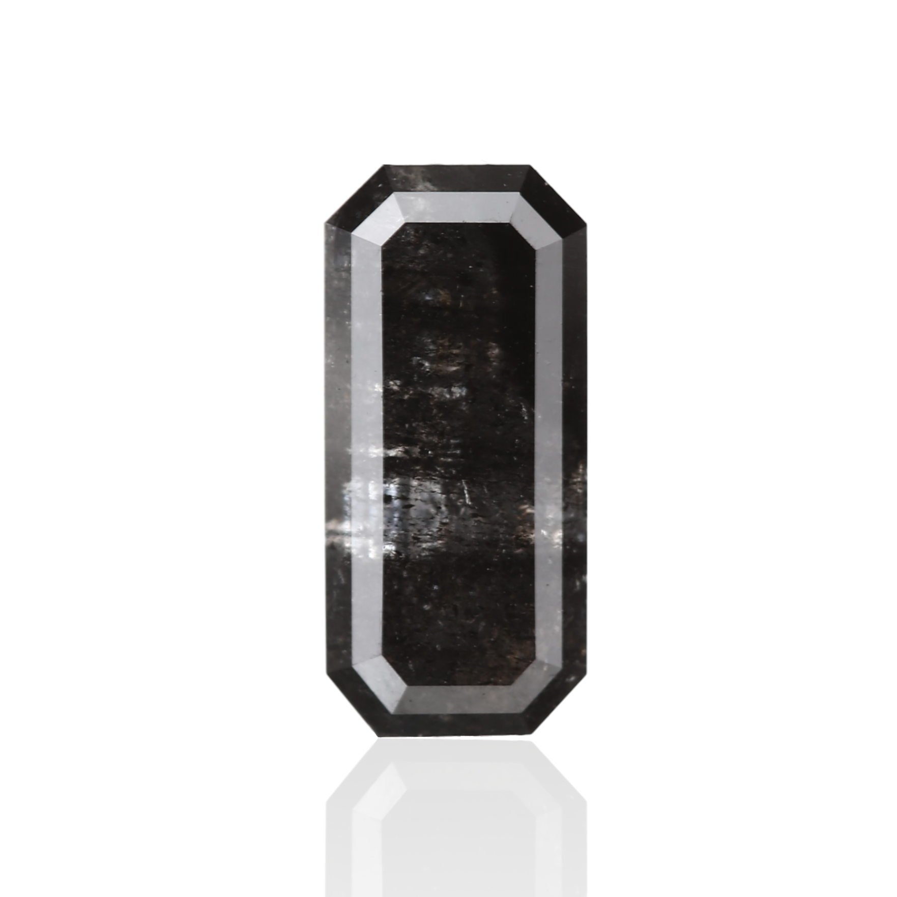 0.84 Carat 8.83 X 4.07 X 2.32 MM Natural Loose Emerald Fancy Black Gray Salt and Pepper Diamond - Blackdiamond