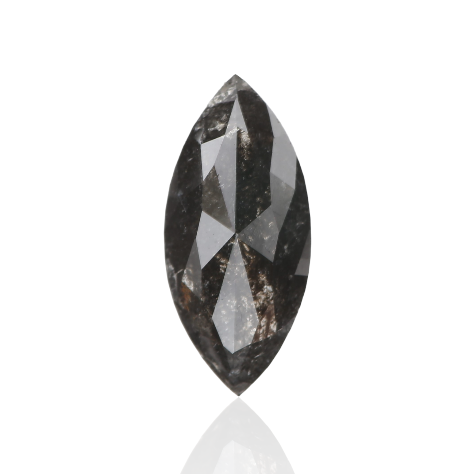 0.77 Carat 9.66 X 4.42 X 2.20 MM Fancy Black Marquise Shape Rose Cut Salt and Pepper Diamond - Blackdiamond