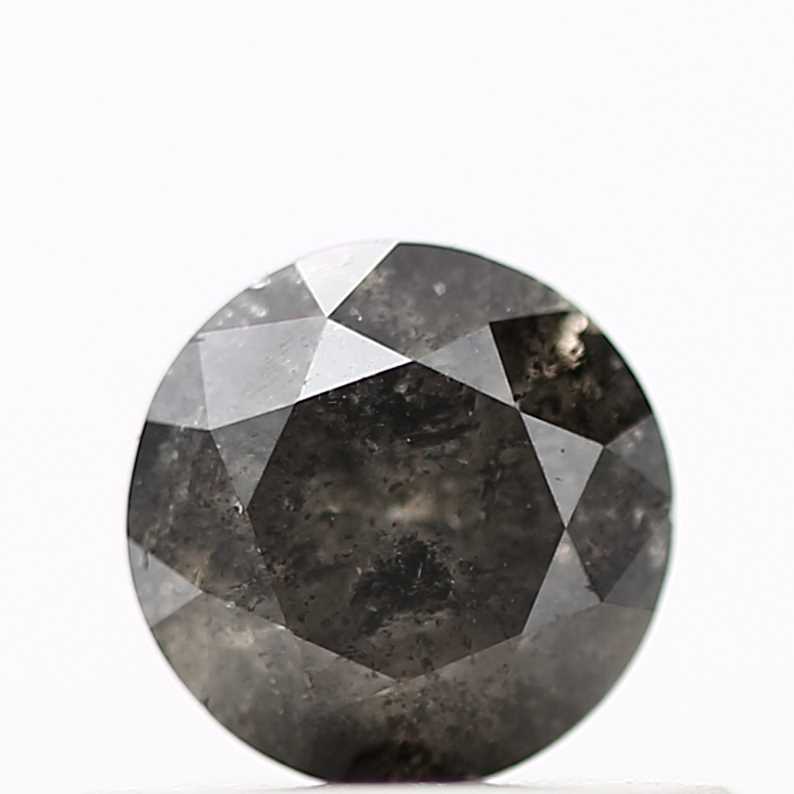 0.46 carat, Dark Gray Diamond, Round Shape, Natural Diamond 4.6 MM - Blackdiamond