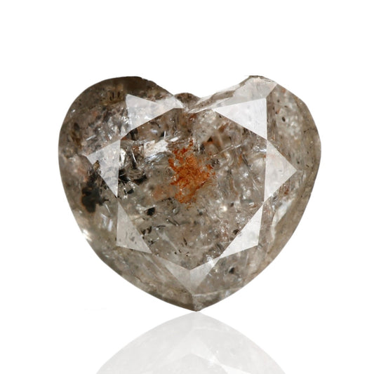 0.78 Carat 6.44 X 5.73 X 3.28 MM Natural Heart Brilliant Fancy Gray Salt and Pepper Diamond