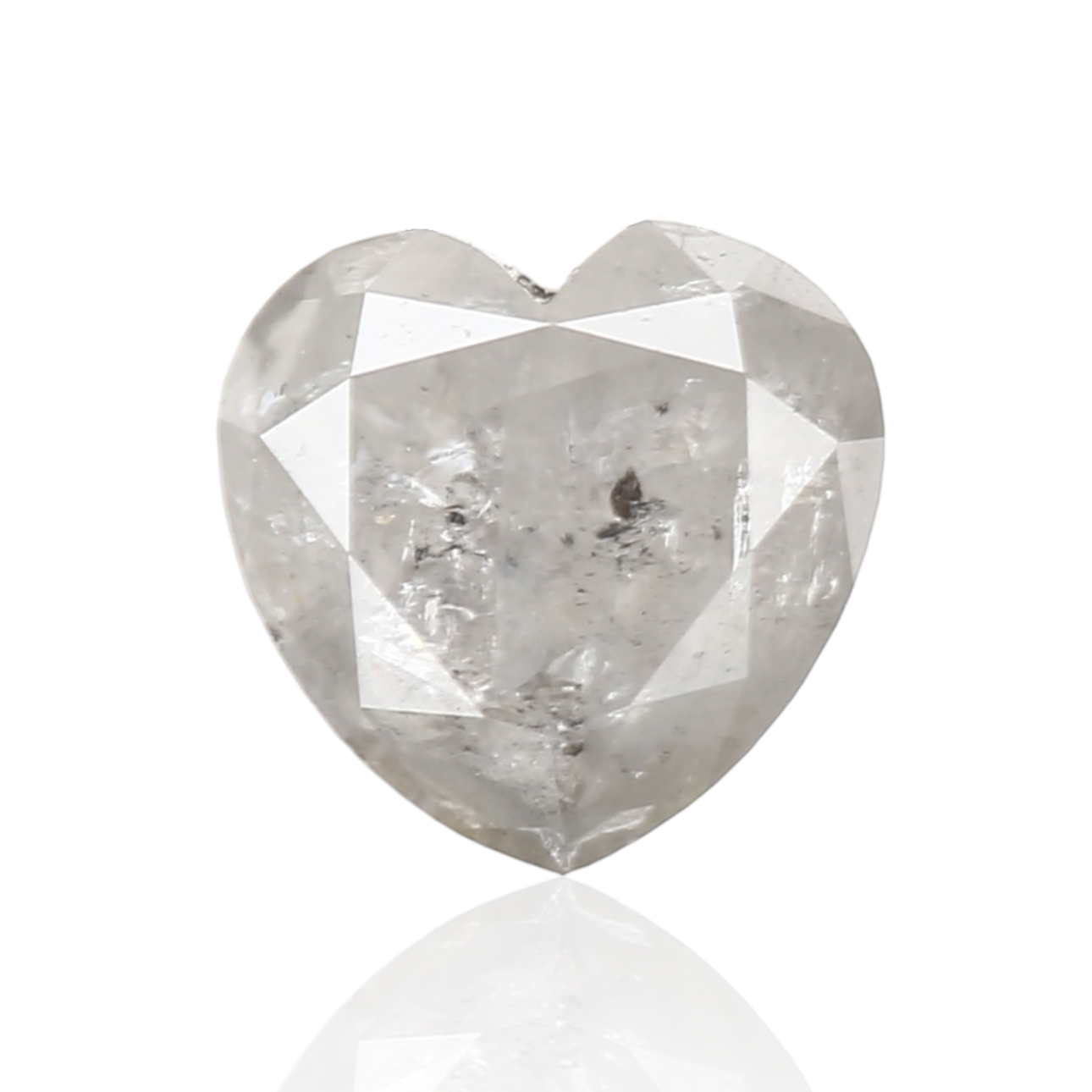 0.69 Carat 5.19 X 5.14 X 3.63 MM Natural Heart Fancy Gray Salt and Pepper Diamond - Blackdiamond
