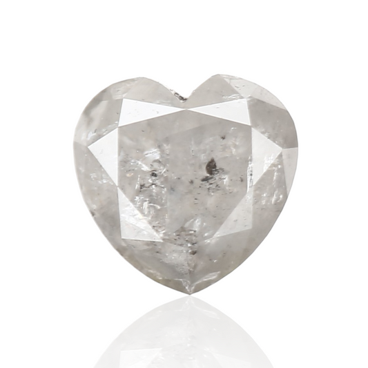 0.69 Carat 5.19 X 5.14 X 3.63 MM Natural Heart Fancy Gray Salt and Pepper Diamond