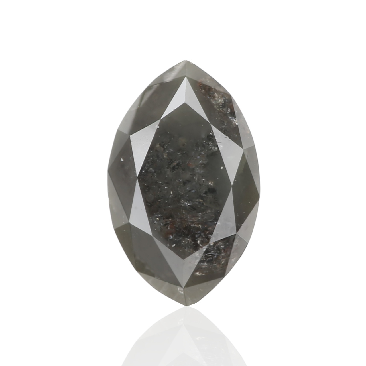 1.66 Carat 9.38 X 5.76 X 4.99 MM Fancy Gray Marquise Shape Salt and Pepper Diamond - Blackdiamond