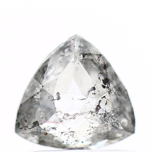 0.70 Carat 6 MM Natural Gray Trillion Cut Salt and Pepper Diamond