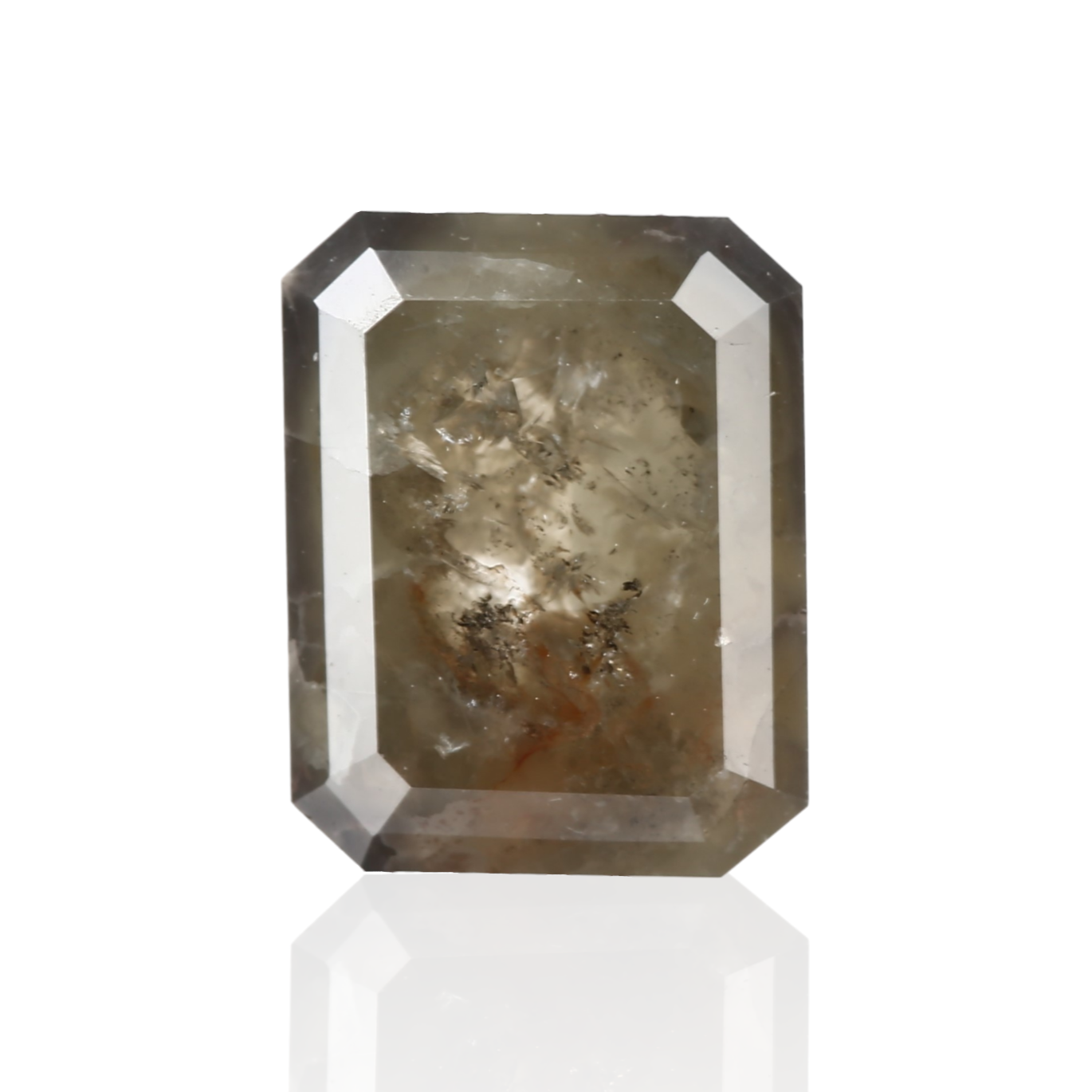 2.84 Carat 8.67 X 6.83 X 4.29 MM Natural Loose Emerald Fancy Yellow Gray Rustic Salt and Pepper Diamond - Blackdiamond