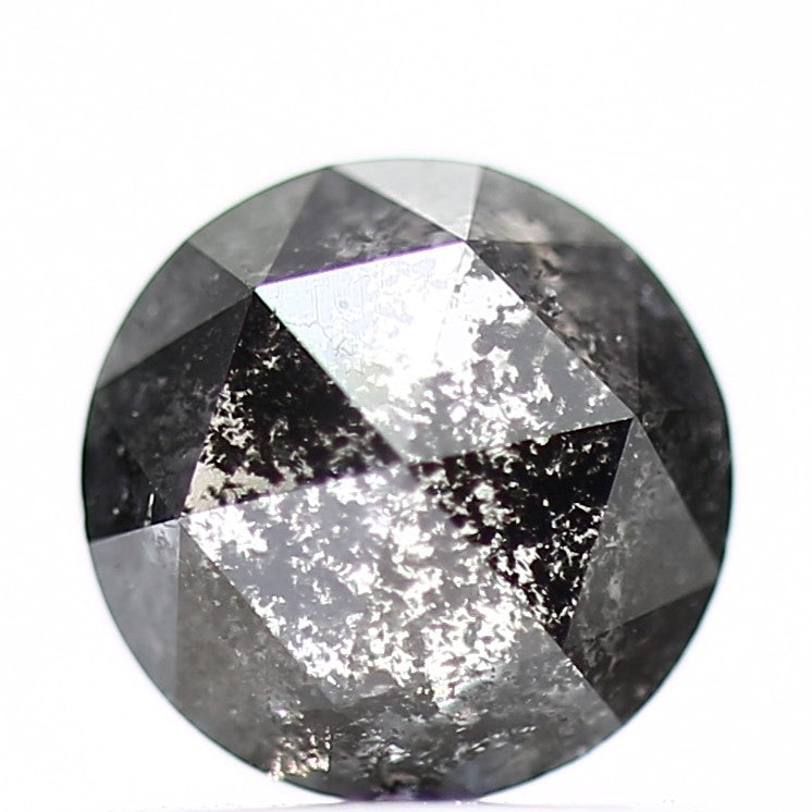 0.86 Carat 5.8 MM Natural Fancy Gray Rose Cut Salt and Pepper Diamond - Blackdiamond