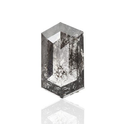 0.36 Carat 5.57 X 3.20 X 1.94 MM Natural Hexagon Shape Fancy Gray Salt and Pepper Diamond - Blackdiamond