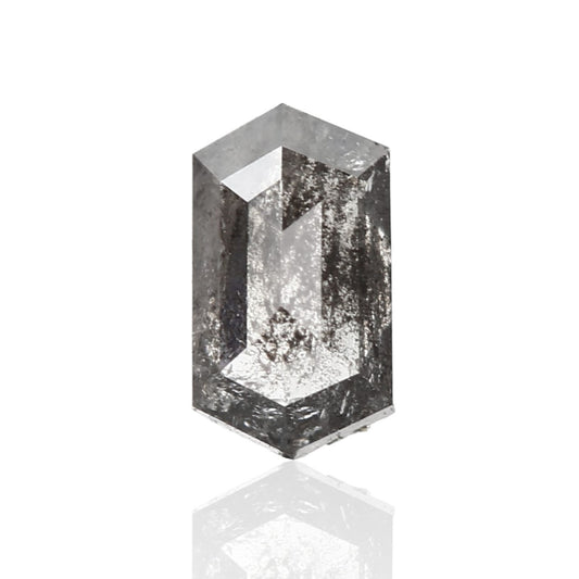 0.36 Carat 5.57 X 3.20 X 1.94 MM Natural Hexagon Shape Fancy Gray Salt and Pepper Diamond