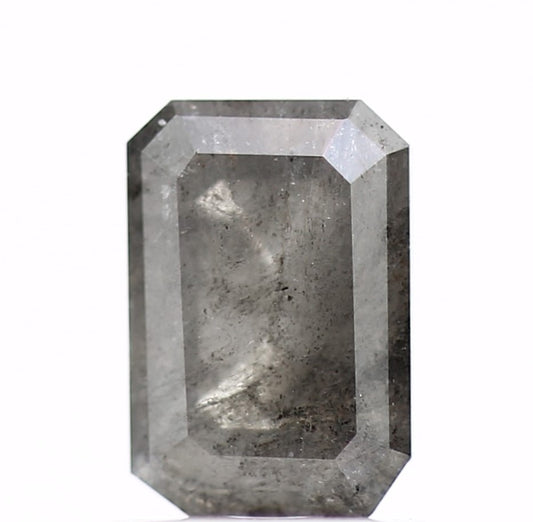 0.85 Carat 7 MM Natural Gray Emerald Loose Salt and Pepper Diamond