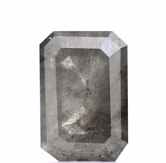 0.85 Carat 7 MM Natural Gray Emerald Loose Salt and Pepper Diamond - Blackdiamond