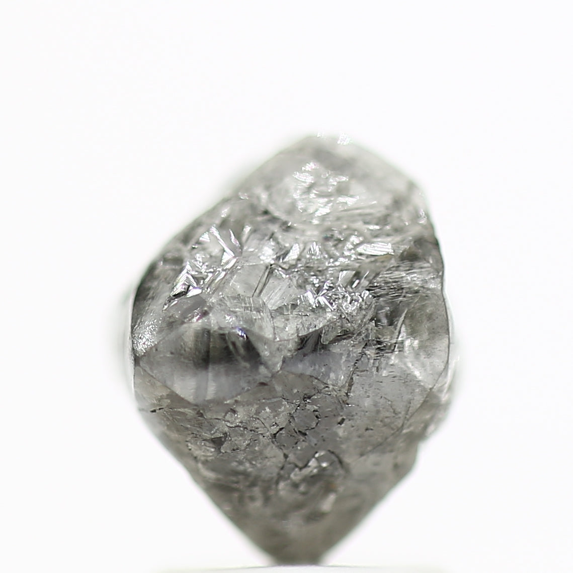 2.90 Carat Rough Diamonds Octahedron Raw Gray Diamonds 7 MM - Blackdiamond