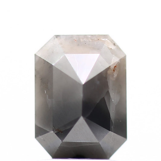 1.04 Carat 7.2 MM Rustic Fancy Gray Emerald Natural Loose Diamond - Blackdiamond