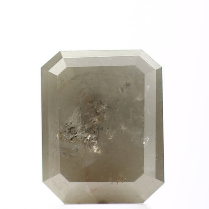 3.81 Carat 9.21 MM Natural Rustic Gray Emerald Loose Diamond - Blackdiamond