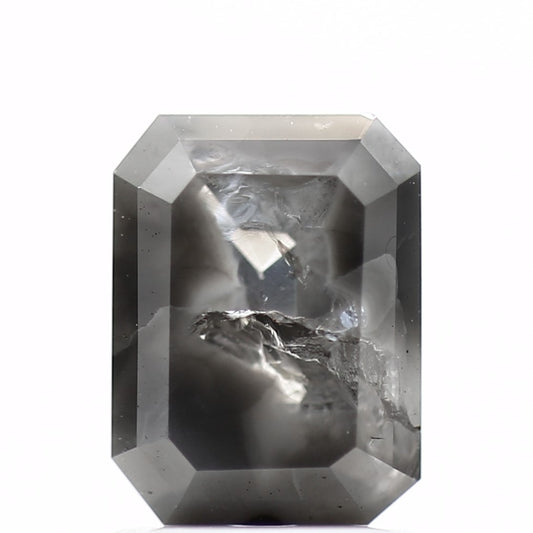 1.51 Carat Natural Emerald Gray Salt and Pepper Diamond 7.50 MM