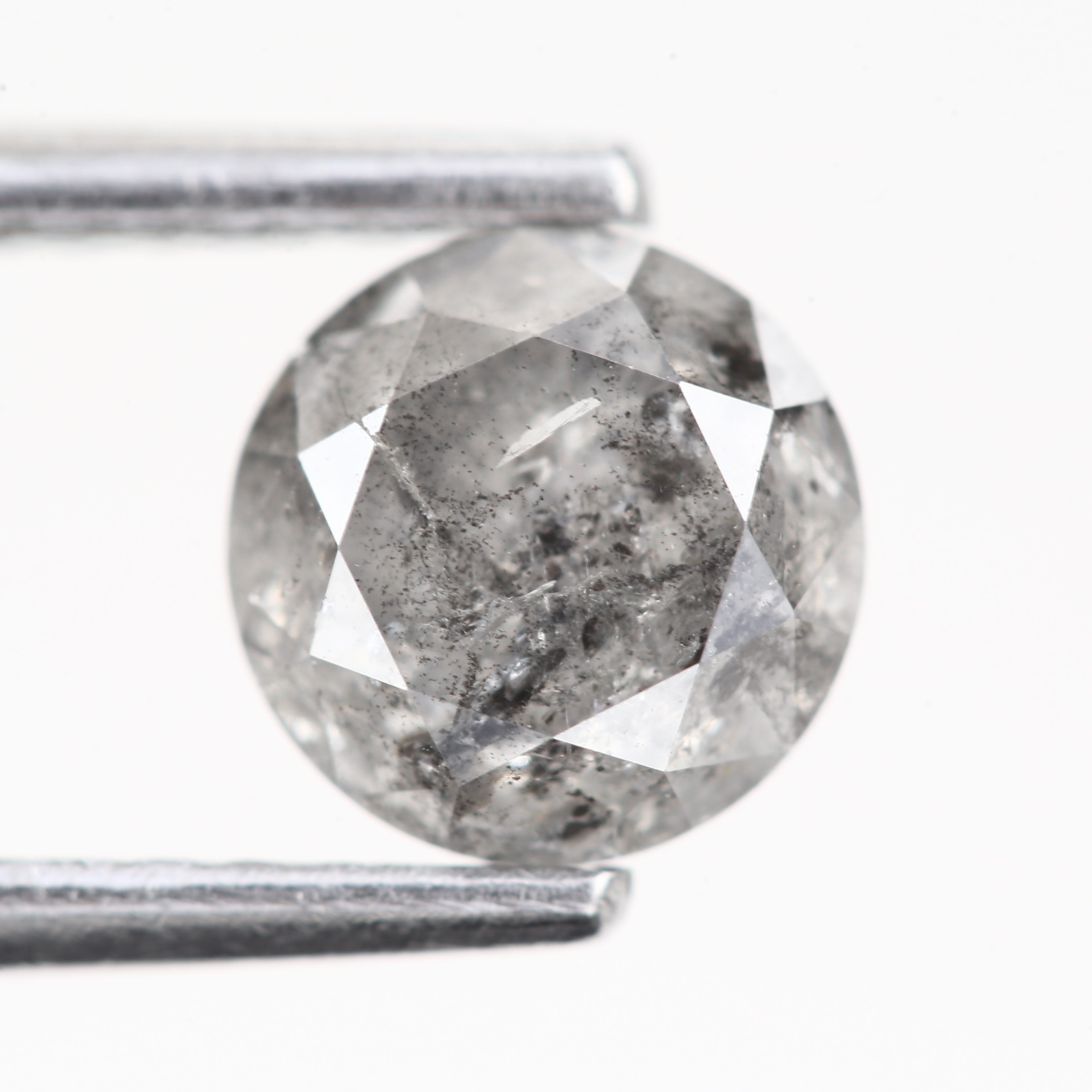 0.98ct Natural Celestial Gray Salt and Pepper Diamond 5.85 MM