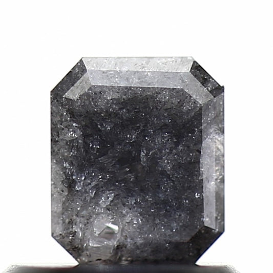 0.51 Carat 5.2 MM Gray Emerald Salt and Pepper Natural Loose Diamond - Blackdiamond