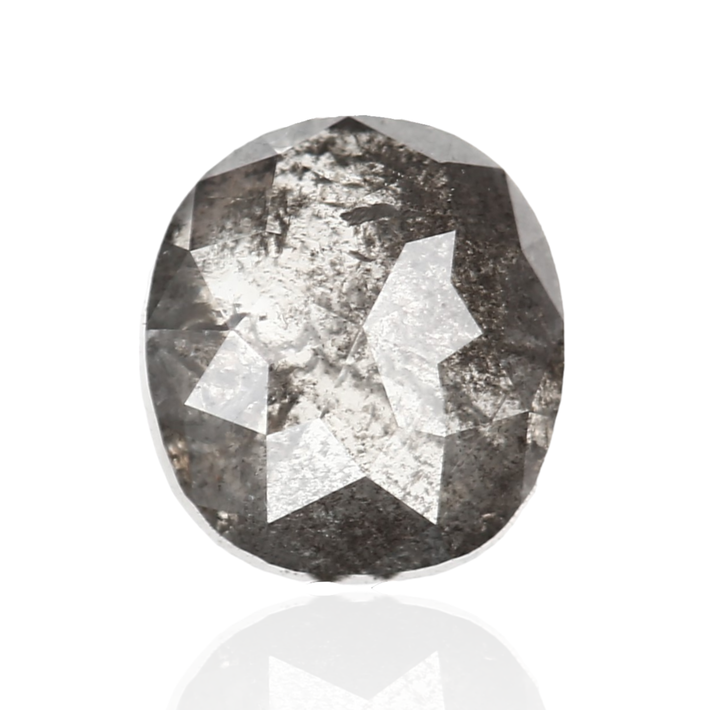 0.78 Carat 5.55 X 5.17 X 2.86 MM Cushion Rose Cut Fancy Gray Salt and Pepper Diamond - Blackdiamond