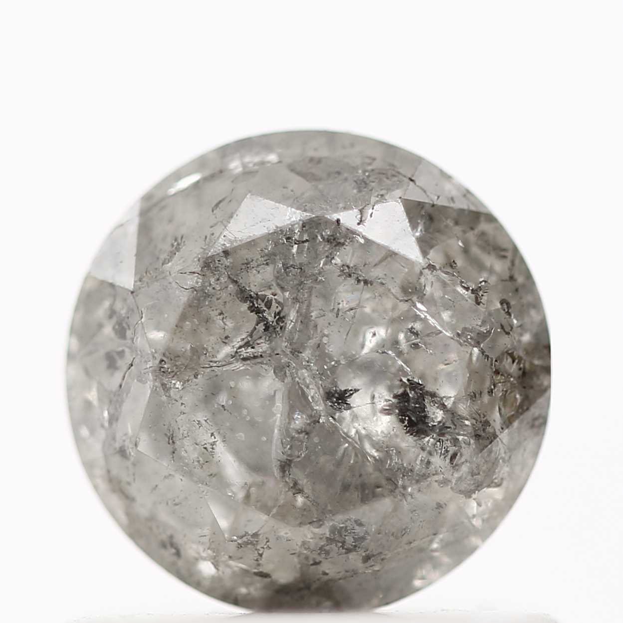 0.67 Carat Gray Natural Stone Round Salt and Pepper Diamond 5.5 MM - Blackdiamond