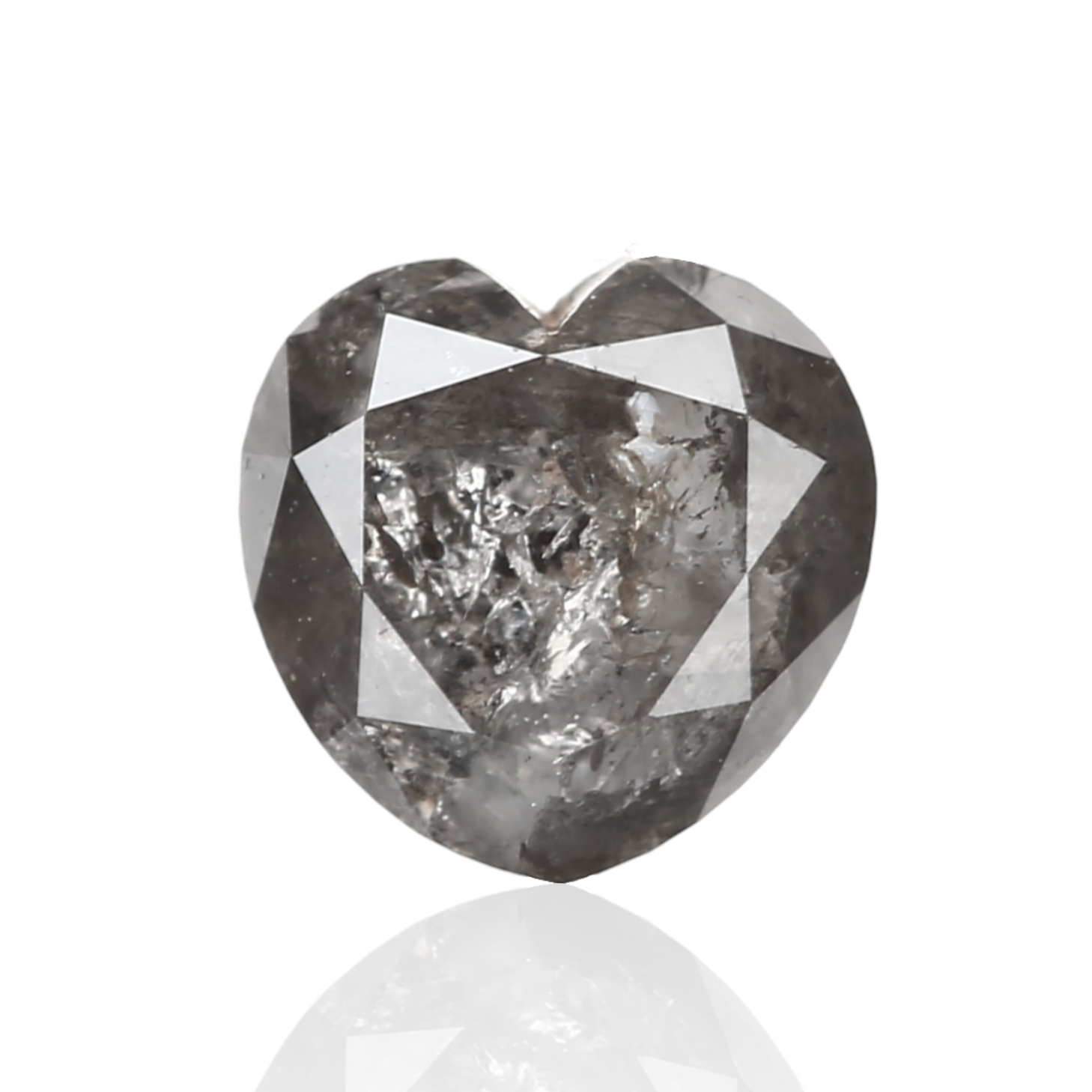 0.72 Carat 5.07 X 5.13 X 3.70 MM Natural Heart Fancy Gray Salt and Pepper Diamond - Blackdiamond