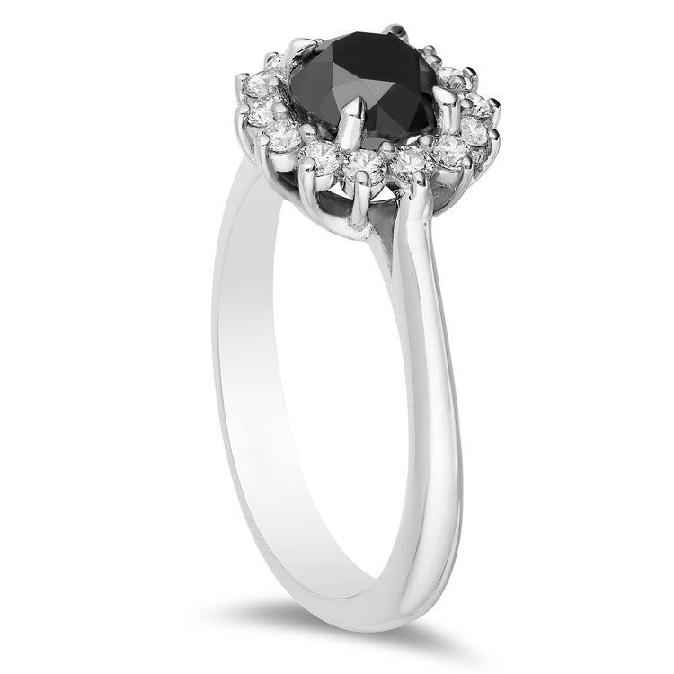 Reva Black and White Diamond Ring 14k Rose Gold - Blackdiamond