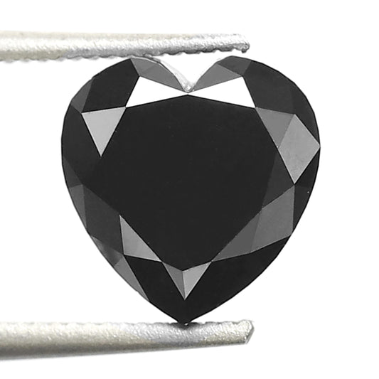 1.83 Carat Heart Shape loose Black Diamond 7 MM Natural Diamond Heart Shape For Engagement Ring - Blackdiamond