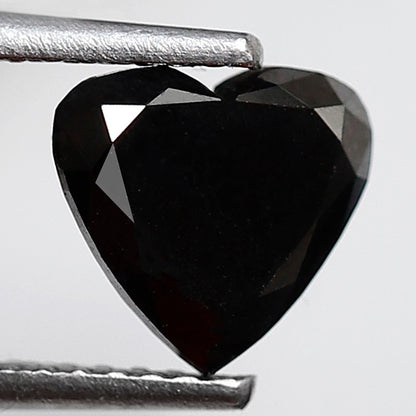 1.36 Carat 7 MM Perfect Heart Shape Rose Cut Faceted Treated Black AAA quality Loose Natural Diamond Perfect Custom Design Pendant Ring - Blackdiamond