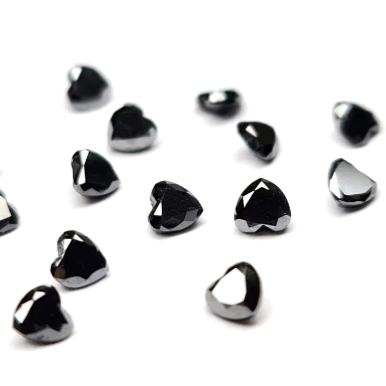 AAA Heart Shape Calibrated Natural Black Diamond For Ring Price/Piece - Blackdiamond