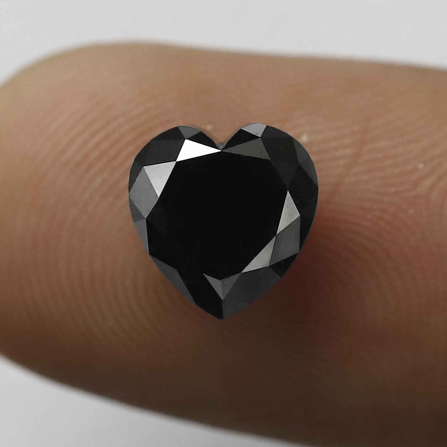 1.83 Carat Heart Shape loose Black Diamond 7 MM Natural Diamond Heart Shape For Engagement Ring - Blackdiamond