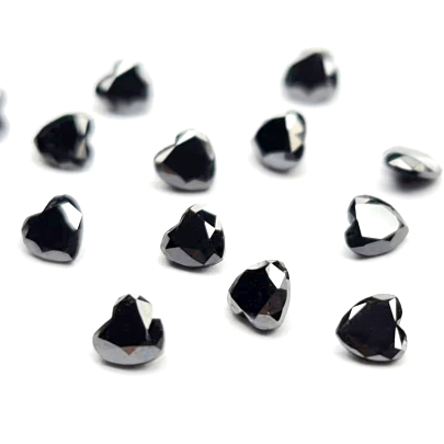 AAA Heart Shape Calibrated Natural Black Diamond For Ring Price/Piece - Blackdiamond