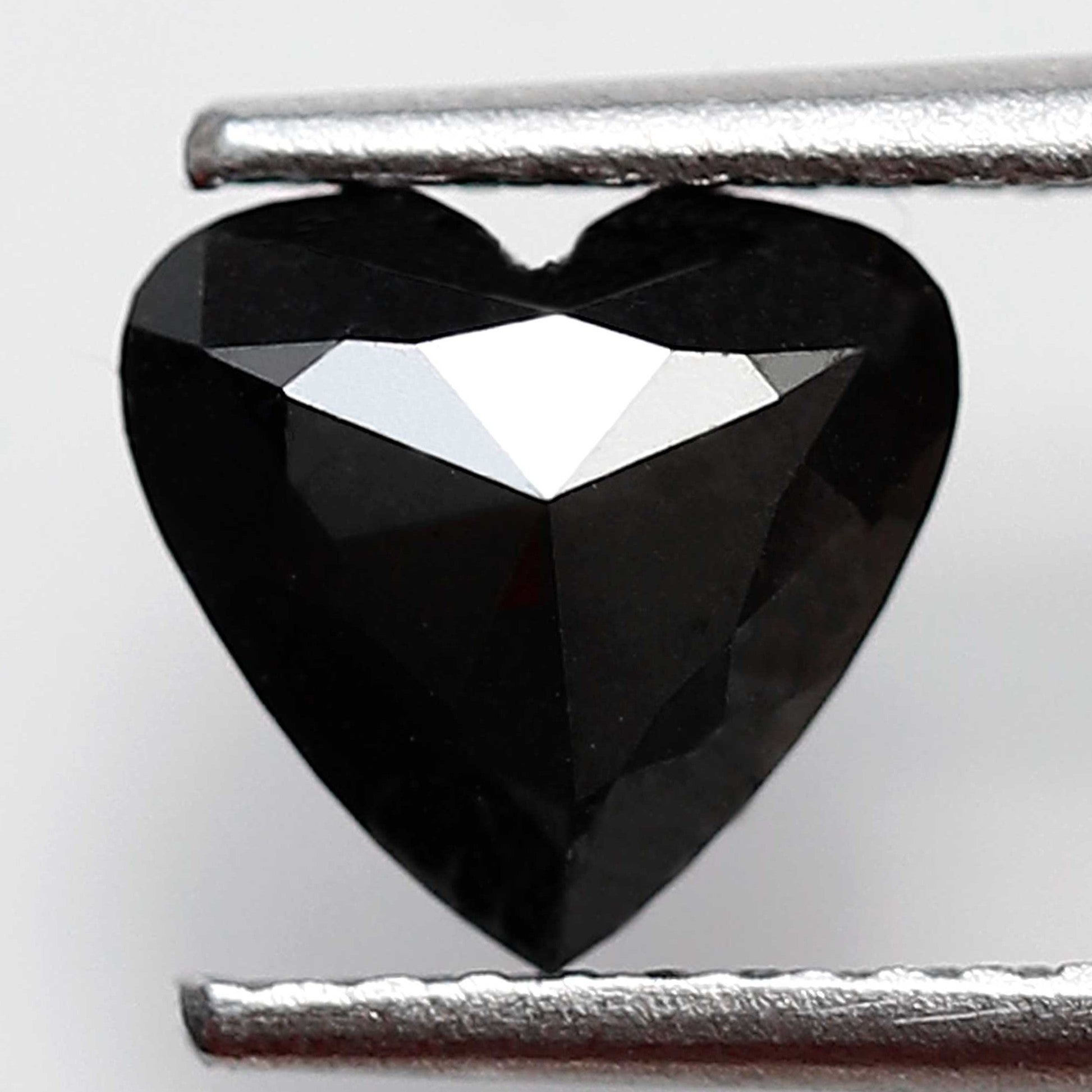 1.36 Carat 7 MM Perfect Heart Shape Rose Cut Faceted Treated Black AAA quality Loose Natural Diamond Perfect Custom Design Pendant Ring - Blackdiamond